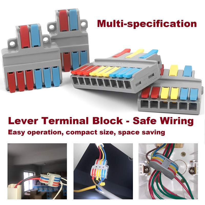 MiJunHD 3 In 9 Out Quick Lever Push-in Electrical Wire