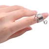 Knitted Thimble,4 Pack Stainless Steel Knitting Finger Ring Metal Yarn