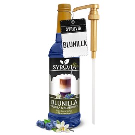 Syruvia BLUNILLA Coffee Syrup Vanilla Blueberry - 25.4 fl oz - Kosher Syrups, Gluten Free With Pump