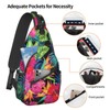 bassyil Tropical Hawaiian Flower Sling Bag Crossbody Travel Hiking Chest