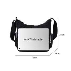 NOTAG Umhängetasche Damen Leichte Mehrfach-Taschen Handtasche Wasserdicht Nylon Damen Sportliche Schultertasche (Schwarz)