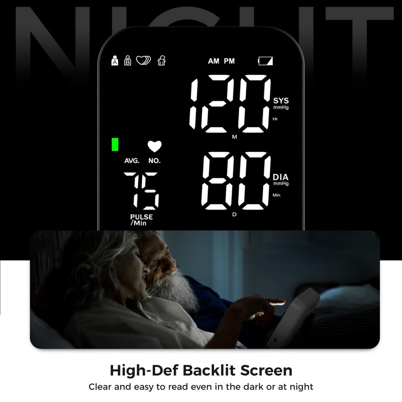 Blood Pressure Monitor Upper Arm Machine Accurate Adjustable BP Cuff