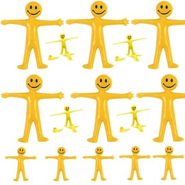 30Pk Yellow Stretchy Men Party Bag Fillers for Kids Unisex | Strechy Man Yellow | Kids Party Bags Fillers for Kids | Smile Men Classroom Gifts Lucky Dip Prizes Toys Childrens Party Bag Fillers