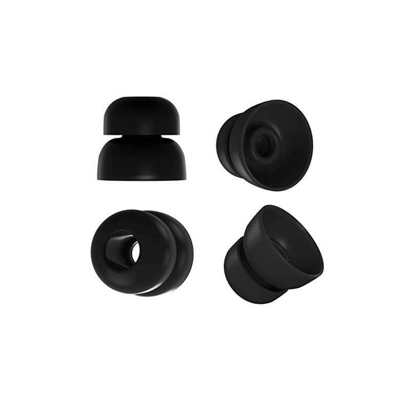 Zotech 20 Pcs Large Silicone Replacement Ear Buds Tips (Black)