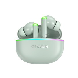 GENGXIN Audífonos Inalámbricos Bluetooth 5.4,Auriculares Inalámbricos,Audífonos Deportivos,LED,hasta 25 Horas de Batería,16mm Drivers, Tecnología Hall, Micrófono,Estéreo HD,Carga Rápida(Verde)