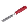 Stubai 354104 Wood Chisel Set with Plastic Handle, Silver/Red, 12-24