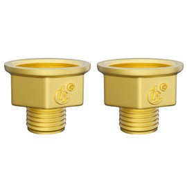 Aitsite Reducer 1/2 to 1 Inch Brass Reducer Extension with Hex 1/2 Inch Male Thread x 1 Inch Female Thread Reducer for Conversion of Pipe Connections (Pack of 2)