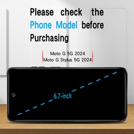 Slanku [3 Pack Privacy Screen Protector for Moto G 5G 2024 / Moto G Stylus 5G 2024 Tempered Glass Film, True 28° Anti Spy, Case Friendly, Easy to install, 9H-hardness