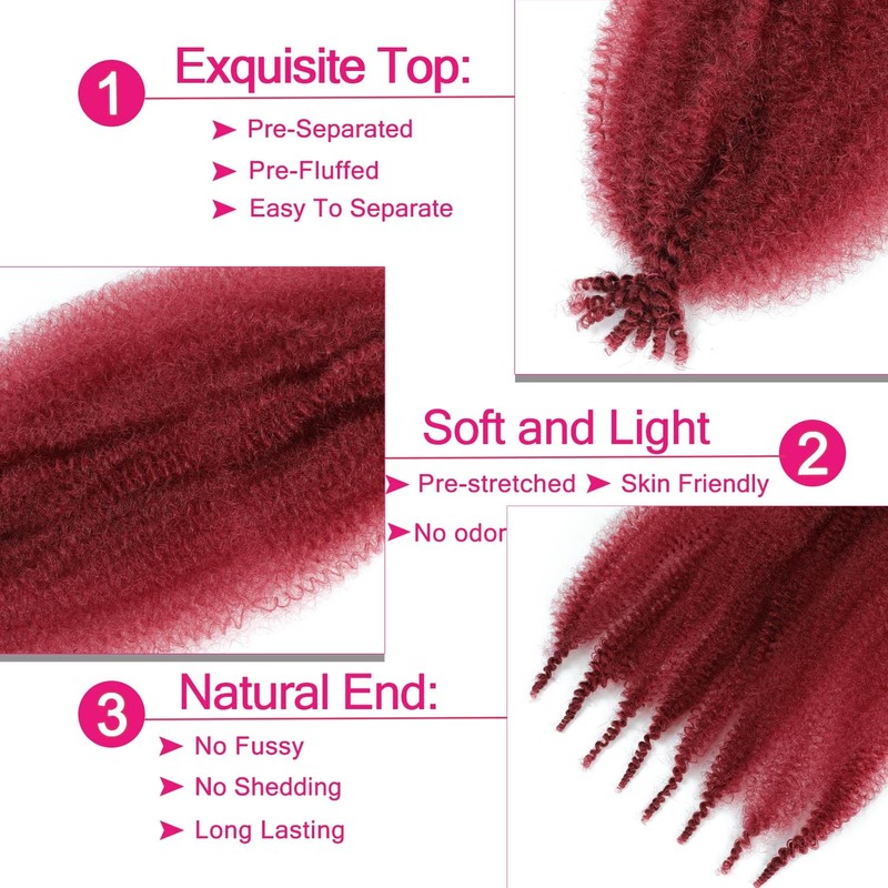 Hbegant Marley Twist - Extensiones De Cabello Trenzado De 8