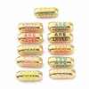 Ipotkitt 5 Pcs Colourful Enamel Brass Tube Beads Metal Word