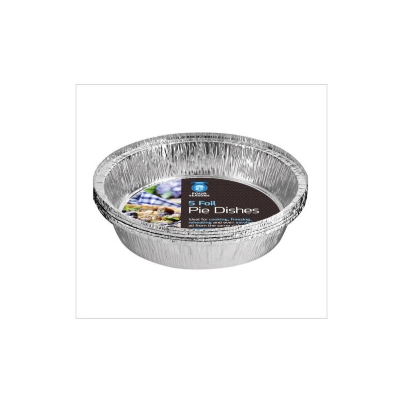 Four Season 5 Foil Pie Dishes With Lids Disposable Aluminium