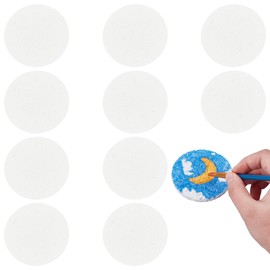 BENECREAT 30Pcs Foam Painting Paper, 2.6 Inch Round Instant Foam Puffy Texture Paper, Magic Painting Paper, Foam Texture Blank for 3D Acrylics Painting DIY Art and Craft Supplies