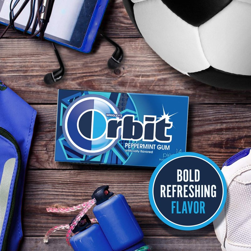 ORBIT Peppermint Sugar Free Gum Individually Wrapped, Bulk Packs of