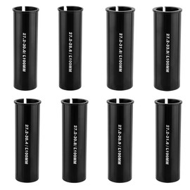 Albedel Set of 8 Sizes 100mm Length Bike Seat Post Adapter Shim Adapter Bicycle Seat Tube Conversion Sleeve 27.2mm to 28.6/30/30.4/30.8/30.9/31.6/31.8/33.9mm Aluminum Alloy for Road Mountain Bike MTB
