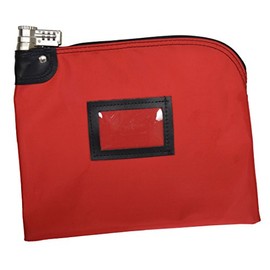 Locking Bank Bag Laminated Nylon Combination Keyed Security System (Red)