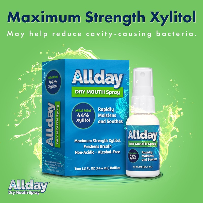 Allday Dry Mouth Spray - Maximum Strength Xylitol, Fast Acting,