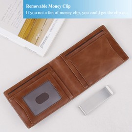 VISOUL Money Clip, Men's, Genuine Leather Wallet, License Holder, Ultra Thin, Large Capacity, Cowhide Leather, Card Storage, No Coin Purse, Popular Bi-fold, Made by Top Leather Craftsmen, Premium
