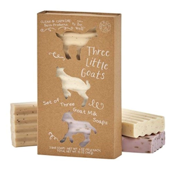 San Francisco Soap Company Simply Be Well Three Little Goats Goat Milk Soap Gift Set of 3 (SBW-TLG8540)