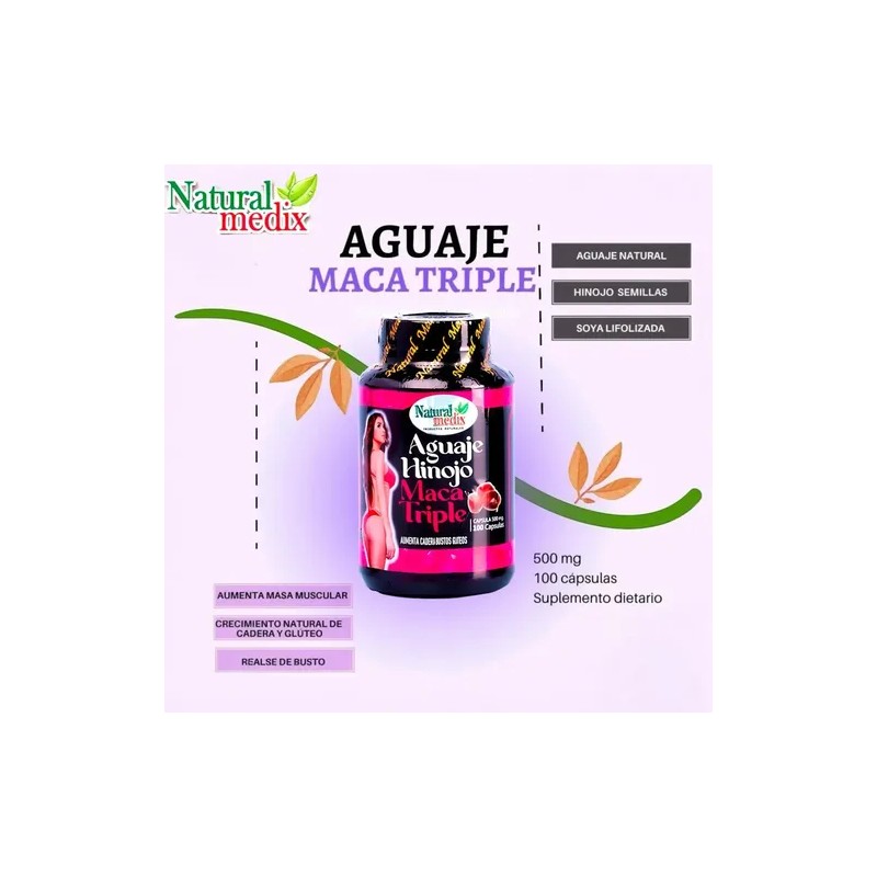 Natural Medix Aguaje Hinojo Maca Triple 100 Cápsulas