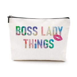 Boss Lady Cosmetic Bag Boss Lady Gifts for Women Appreciation Retirement Gifts for Women Friends Coworkers Leader Colleague Girl Boss Mentor Makeup Bag Birthday Christmas Mothers Day Makeup Pouch