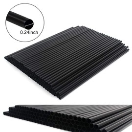 Tomnk 500pcs 10.3 Inches Extra Long Plastic Straws Disposable Drinking Straws (Black)
