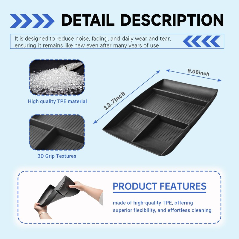EDBETOS Lower Center Console Organizer Tray Compatible with 2024-2025 Chevy