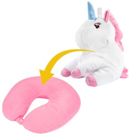 MOMO WAY Neck Pillow U-shaped Travel Pillow 2-in-1 Plush Pillow Animal Travel Pillow for Adults Children Travel Plane Various Shapes Plush Toy Unicorn