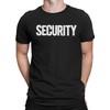 Men's Security T-Shirt Screen-Printed Front & Back (Black/White, 3XL)