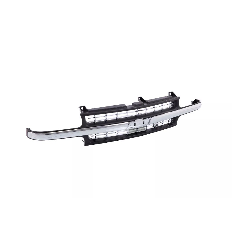 AMPLETHINK Black Grille w/Chrome Molding Trim For 99-02 Chevy Silverado
