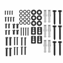 Perfect VESA Screw Set - 66 Pieces, Ideal for TV Mounting, TV Wall Mount, TV Bracket, Mounting Screws with Dowels and Washers, Black