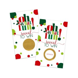 Paper Clever Party Oh Fun Christmas Scratch Off Games for Adults, Office, Family, Group Scratcher Tickets, Holiday Activities, Xmas Favors, 30 Card Pack