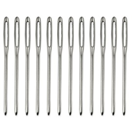 Sewing Needles/Darning Needles Set of 12 with Extra Large Eye, Embroidery Needle, Pin Needle, Colour: Silver