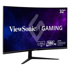 ViewSonic VX3218-PC-MHD 32 Inch Curved 1080p 1ms 180Hz Gaming Monitor with FreeSync Premium, Eye Care, HDMI and Display Port