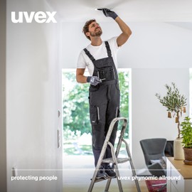 Uvex phynomic Allround, 3 Pairs - Work Gloves for Dry & Slightly Damp Areas - Lightweight and Abrasion-Resistant - Grey, Black - Size 08/M