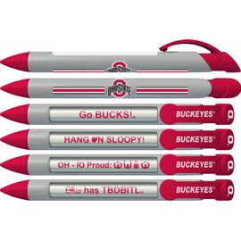 Greeting Pen College Pens- Ohio State Buckeyes Braggin' Rights Rotating Message 6 Pen Set 20543