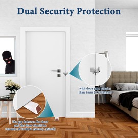 Door Stopper Wedge & Door Lock, Door Stopper Alarm Non-Slip with 120 dB for Door Alarm, Adjustable Portable Door Lock Door Security Door Stopper Kit, Burglary Protection Door Double Protection for