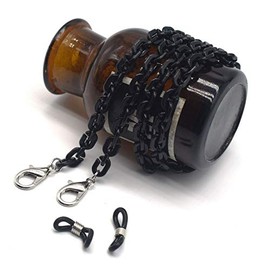 Mottled Tortoise Mask Holder Lanyard Chain Necklace Eyeglass Eyewear Stracp Leash Handy Face Mask Retainer Hanger Keeper Hold Around The Neck Accessory Convenient Comfortable Jewelry-D black