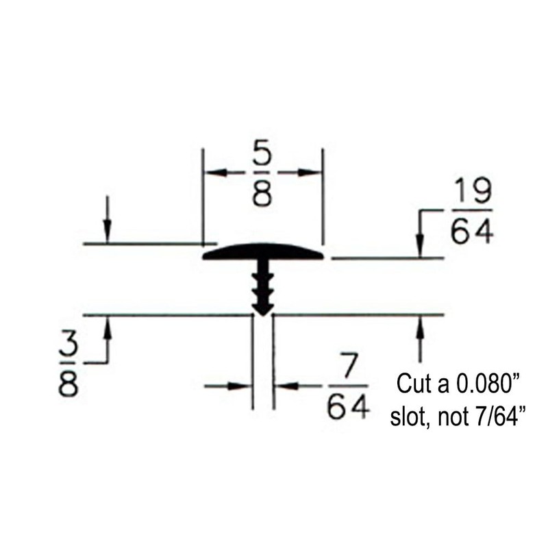 T-Molding.com 25ft Roll of Red 5/8" Plastic Tee Moulding for