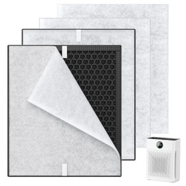 2 Pack PR1 Replacement Filter for Mooka Mode PR1 Air Purifier, H13 True HEPA Filter for Home Large Room up to 2200sq.ft, includes 4pcs Washable Pre Filter Removes Pollen Dander Smoke Pet Hair Dust