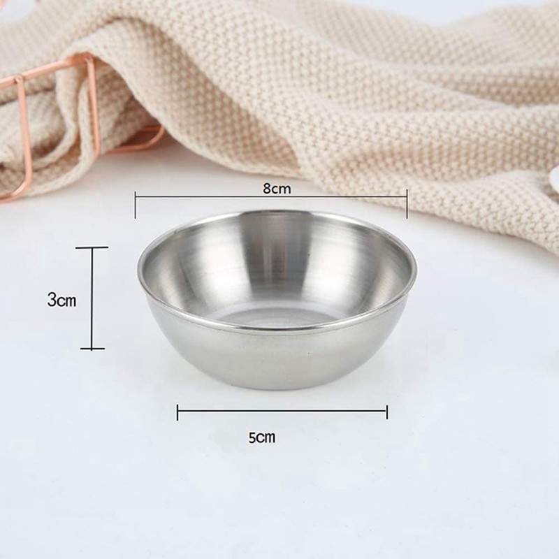 16Pcs Stainless Steel Sauce Dishes Round Seasoning Dishes Sushi Dipping