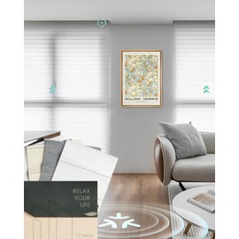 Yoolax Motorized Matter Shangri-la Shades, Motorized Blinds Light Filtering Shangri-la Blinds for Windows Smart Shades, Fabric Sample (Multicolor)