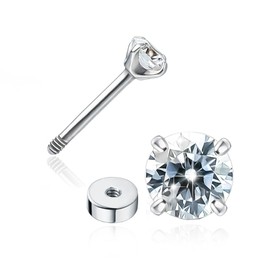 Limerencia G23 Implant Grade Titanium Screw Back Earrings Hypoallergenic 20G F136 Piercing Post for Sensitive Ears Cartilage Tragus Helix