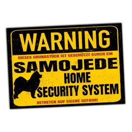 Sign Samoyed Sammy Warning Security System Door Sign Dog Sign