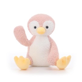 Apricot Lamb Velvet Penguin Sea Animal Plush Toys for Children, Soft Cute Cuddly Toy for Baby Girls and Boys, Fluffy Velvet Penguin Pink 22 cm