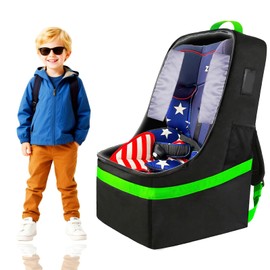 zhtangrui Padded Car Seat Bags For Air Travel - Carseat Travel Bag For Airplane - gate check Car Seats Carrier Cart Cover For Airport With Shoulder Straps (green)