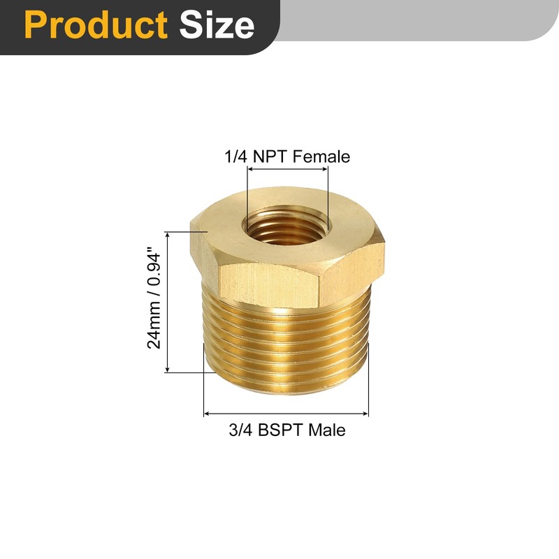 sourcing map 1Pcs 3/4 BSPT Male x 1/4 NPT Female