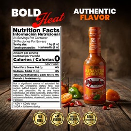 El Yucateco Habanero Chiltepin, Hot Sauce, Authentic Mexican Chile Habanero Sauce, 4 fl oz (120 ml), Gluten Free (Pack of 1)