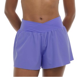 Body Glove Women's Standard Cozumel Solid 1.5" Vapor Boardshort with Knitted Waistband, Iris Blue