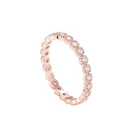 PAVOI 14K Rose Gold Plated Rings Cubic Zirconia Band | Marquise Milgrain Eternity Bands | Rose Gold Rings for Women Size 5