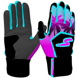 Stinger Sports Winder Series Batting Gloves for Baseball & Softball (Adult Large, Miami Nights)